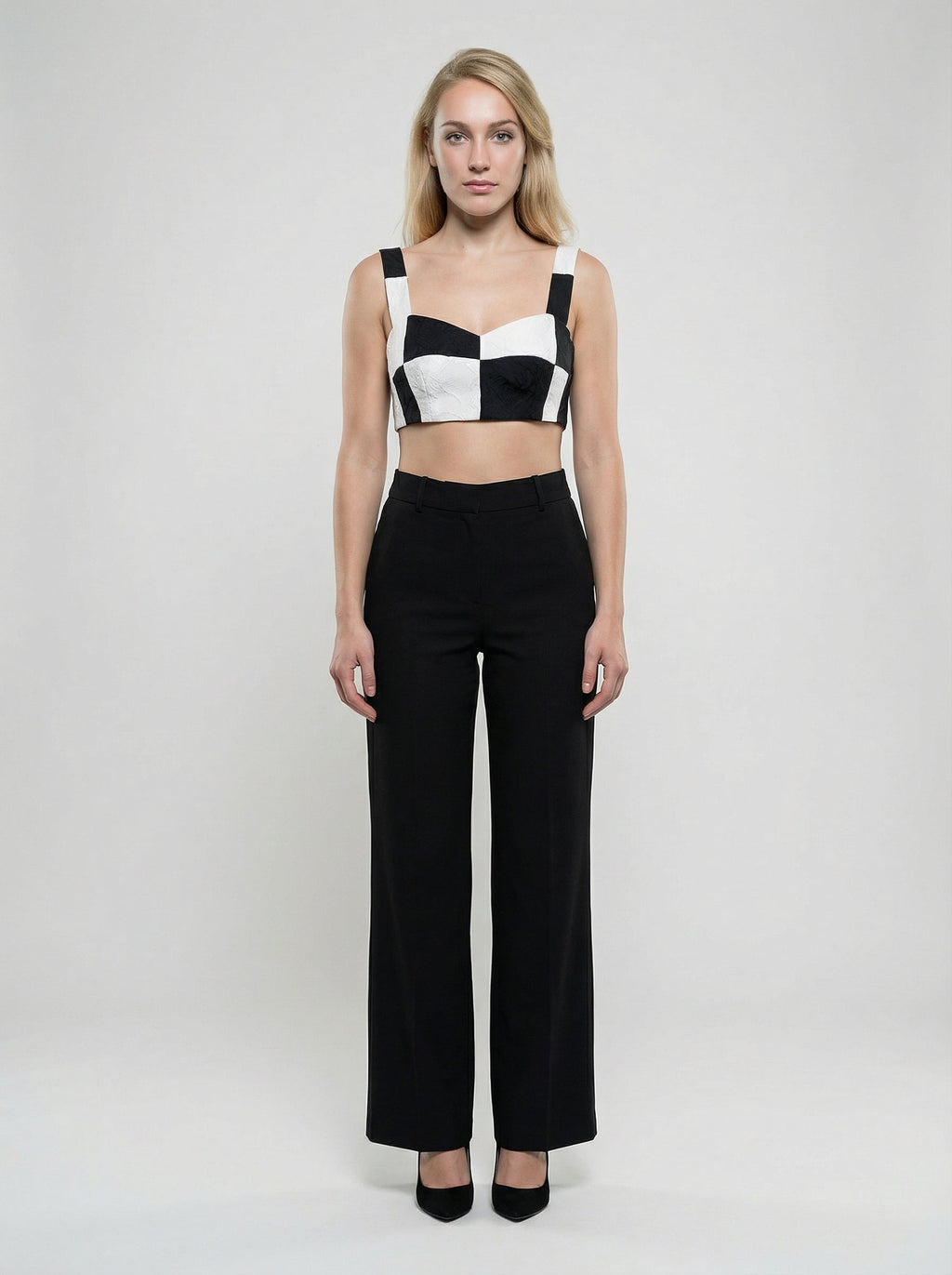 Dolce & Gabbana Black And White Elastane Tank Tops
