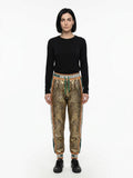 Dolce & Gabbana Gold Metallic Fibre Casual Pants