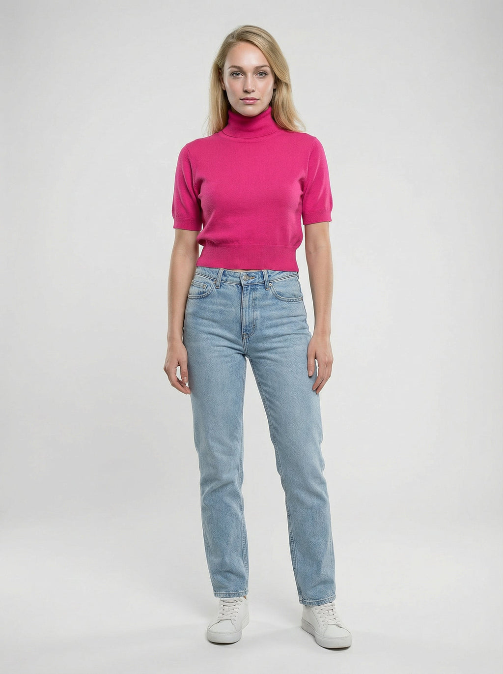 Dolce & Gabbana Pink Silk Turtleneck