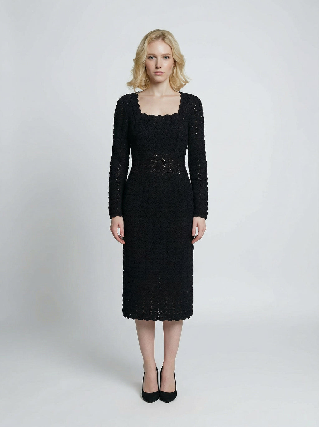 Dolce & Gabbana Black Cashmere Cocktail Dress