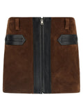 Marni Brown Calfskin Long Skirt