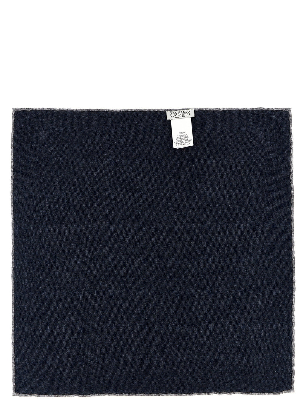 Brunello Cucinelli Blue Silk Pocket Square