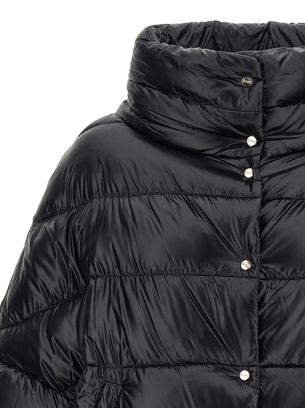 Herno Black Polyamide Coat