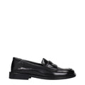 The Attico Black Leather Slip-On Loafers