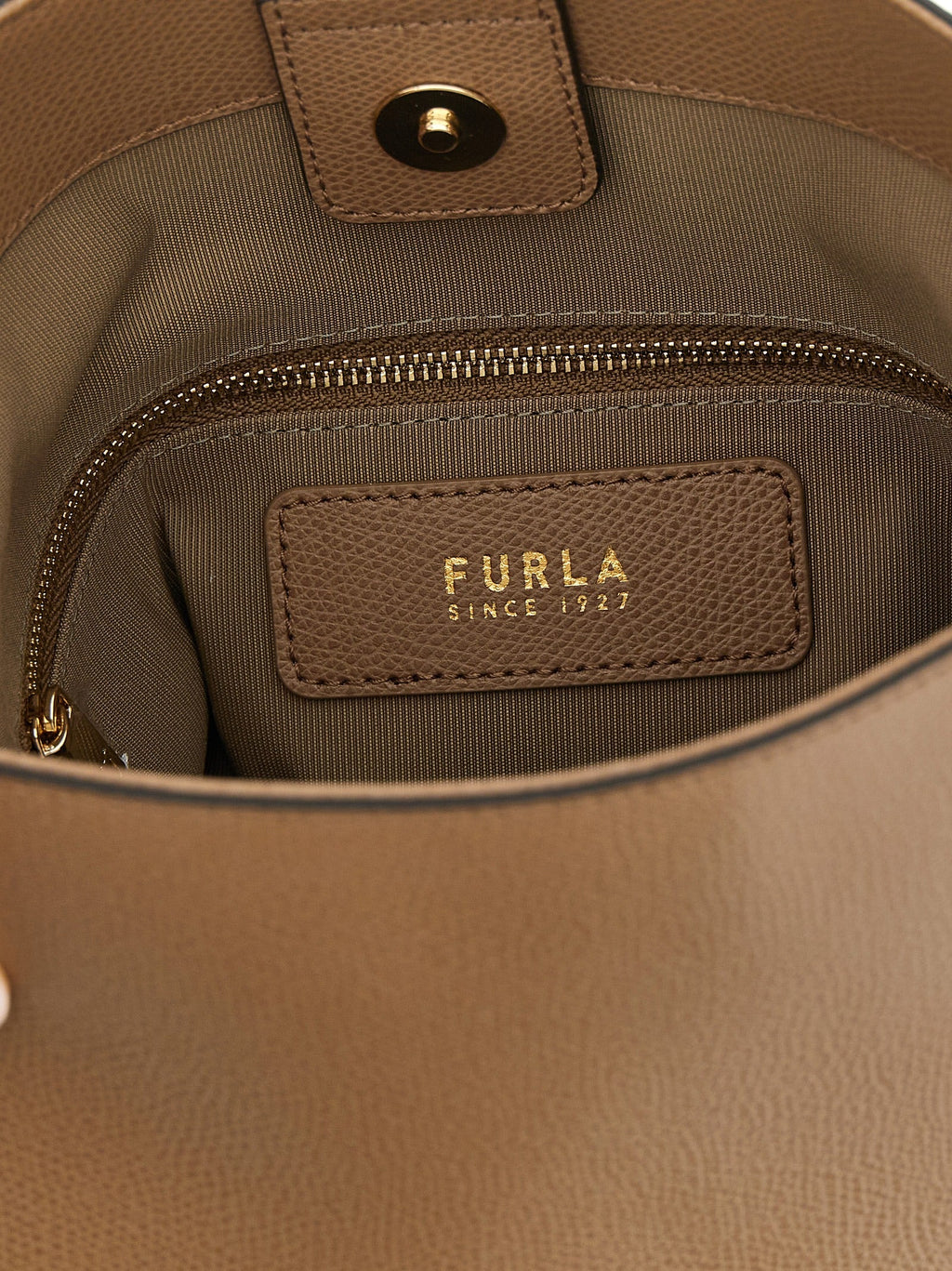 Furla Beige Calfskin Shoulder Bag