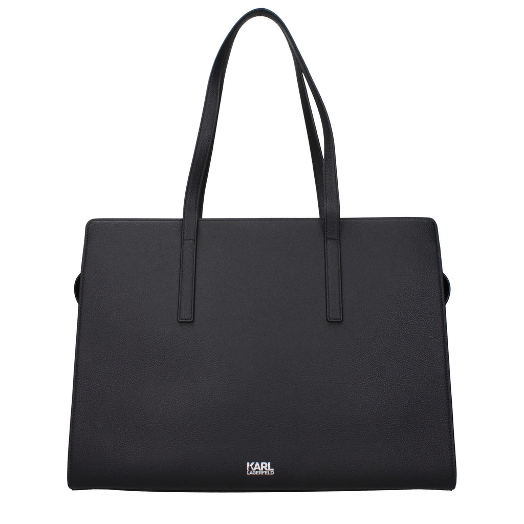 Karl Lagerfeld Black Leather Shoulder Bag