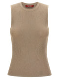 Max Mara Beige Polyamide Sleeveles T-Shirt