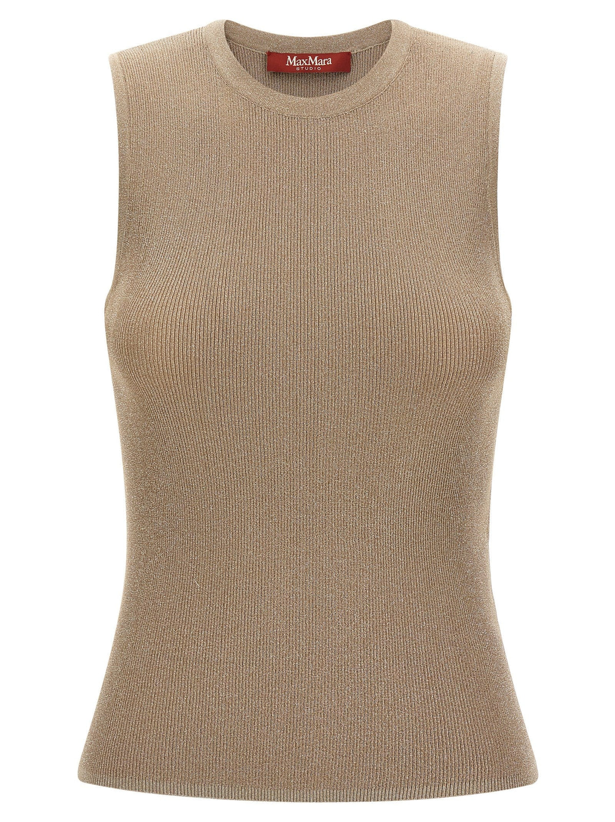 Max Mara Beige Polyamide Sleeveles T-Shirt