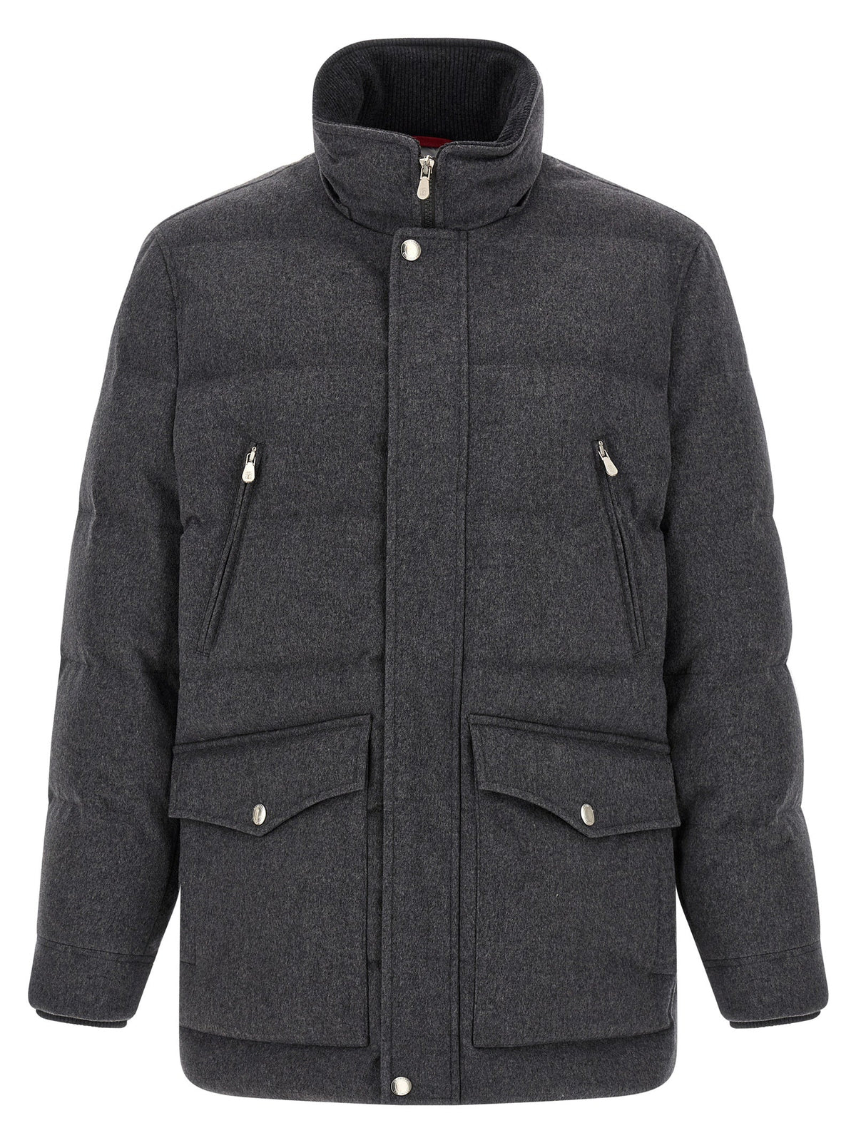 Brunello Cucinelli Gray Wool Parka