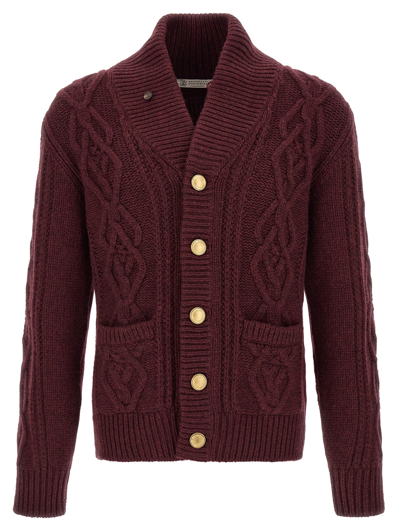 Brunello Cucinelli Bordeaux Cashmere Cardigan