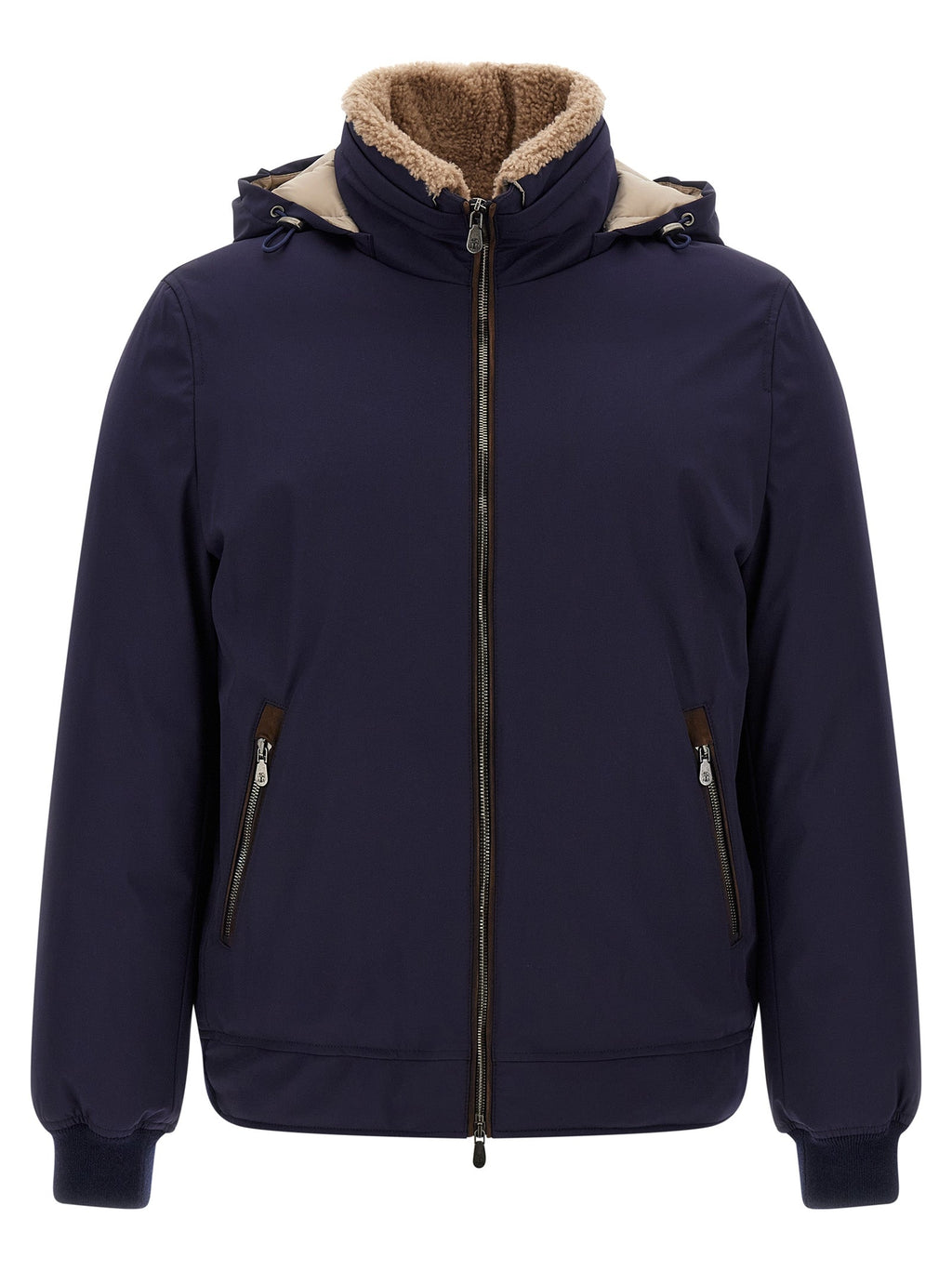 Brunello Cucinelli Blue Polyamide Full-Length Jacket