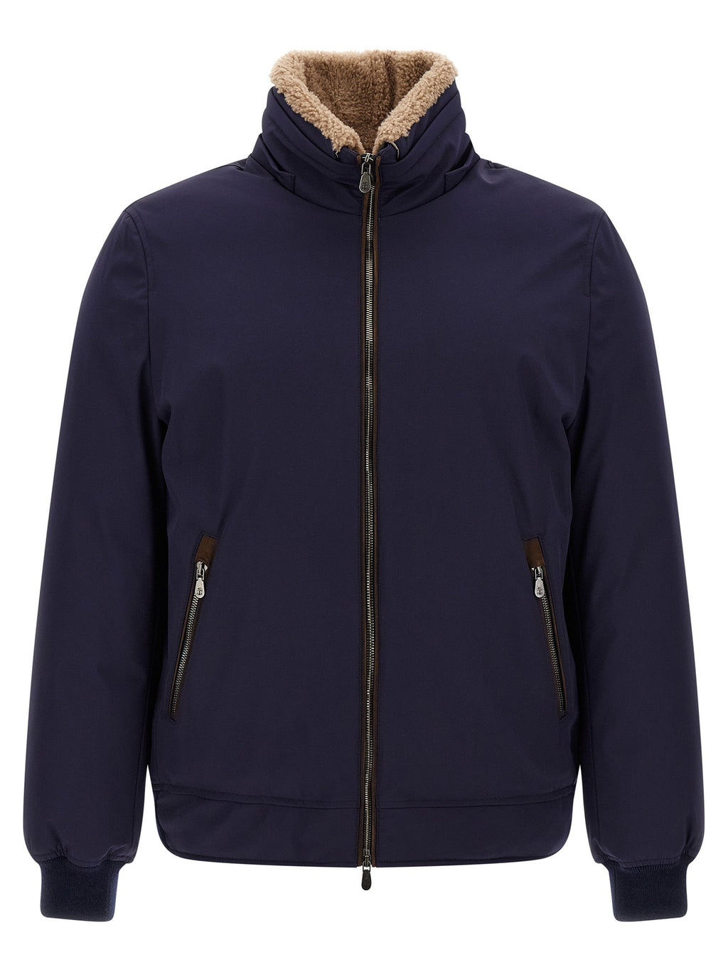 Brunello Cucinelli Blue Polyamide Full-Length Jacket