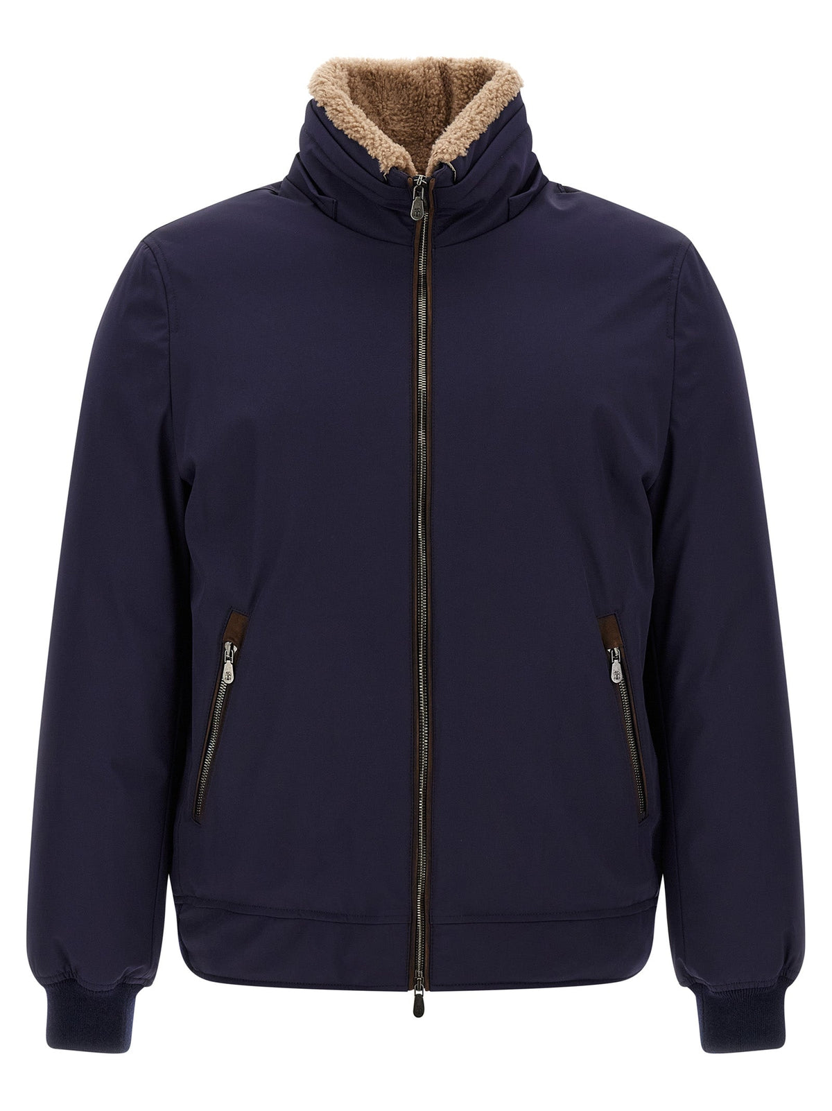 Brunello Cucinelli Blue Polyamide Full-Length Jacket
