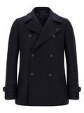 Tagliatore Blue Wool Coat