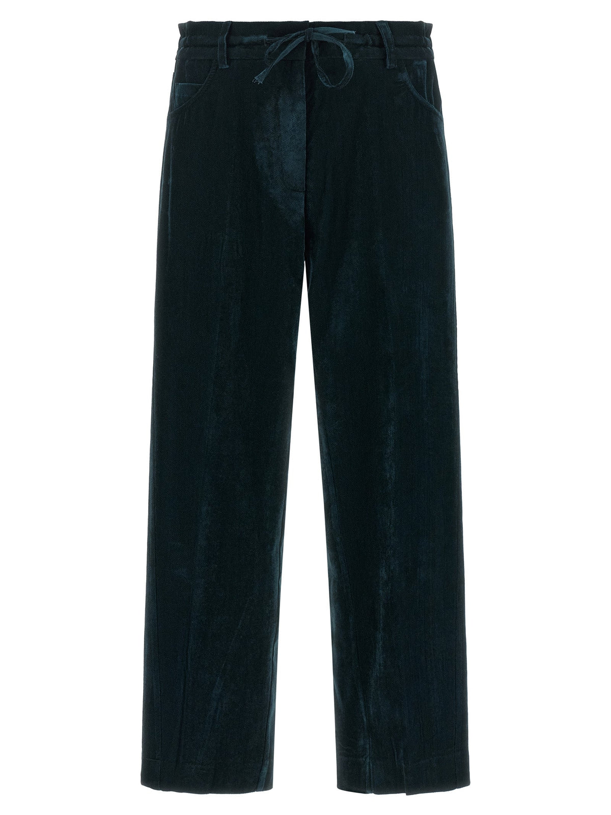 NUDE Blue Viscose Casual Pants