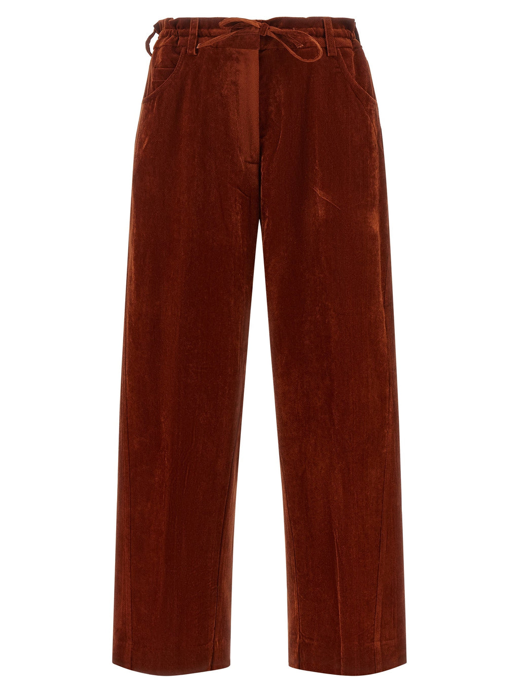 NUDE Red Viscose Casual Pants