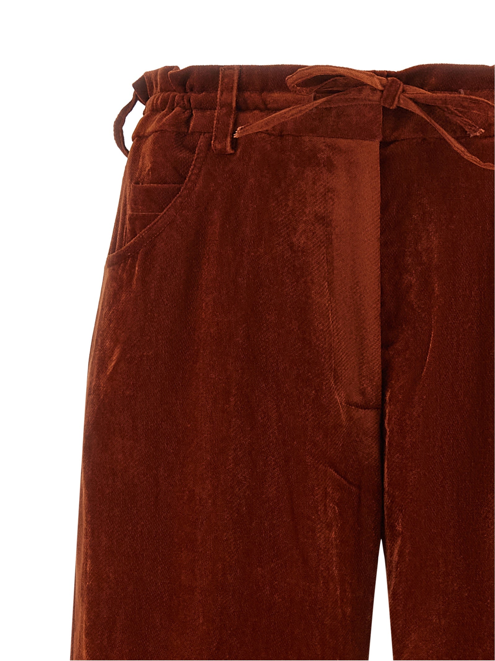 NUDE Red Viscose Casual Pants