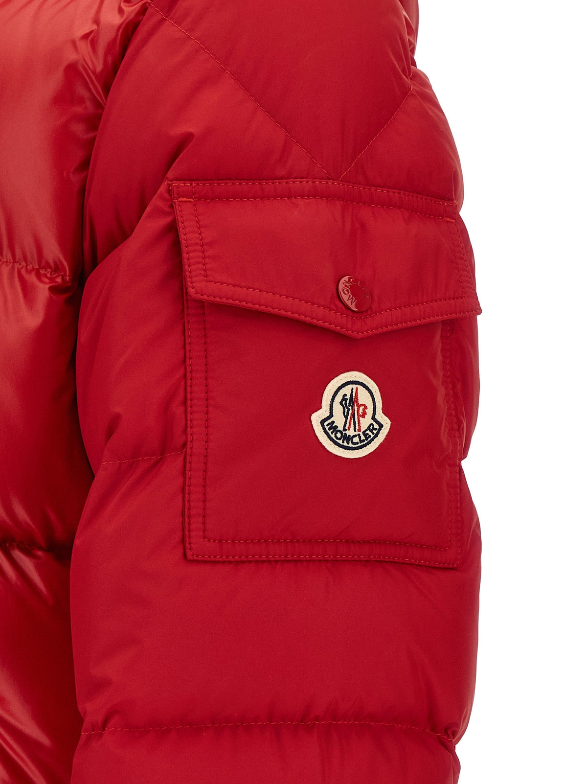 Moncler Red Polyester Full-Length Jacket
