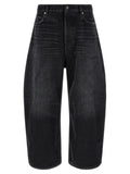 Balenciaga Black Cotton Cropped Jeans