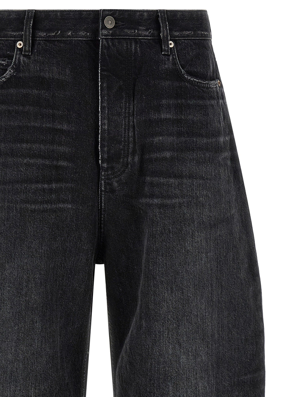 Balenciaga Black Cotton Cropped Jeans