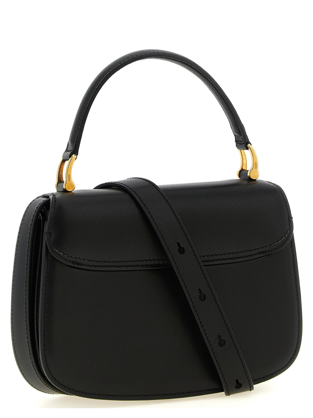 Ami Paris Black Cowhide Handbag