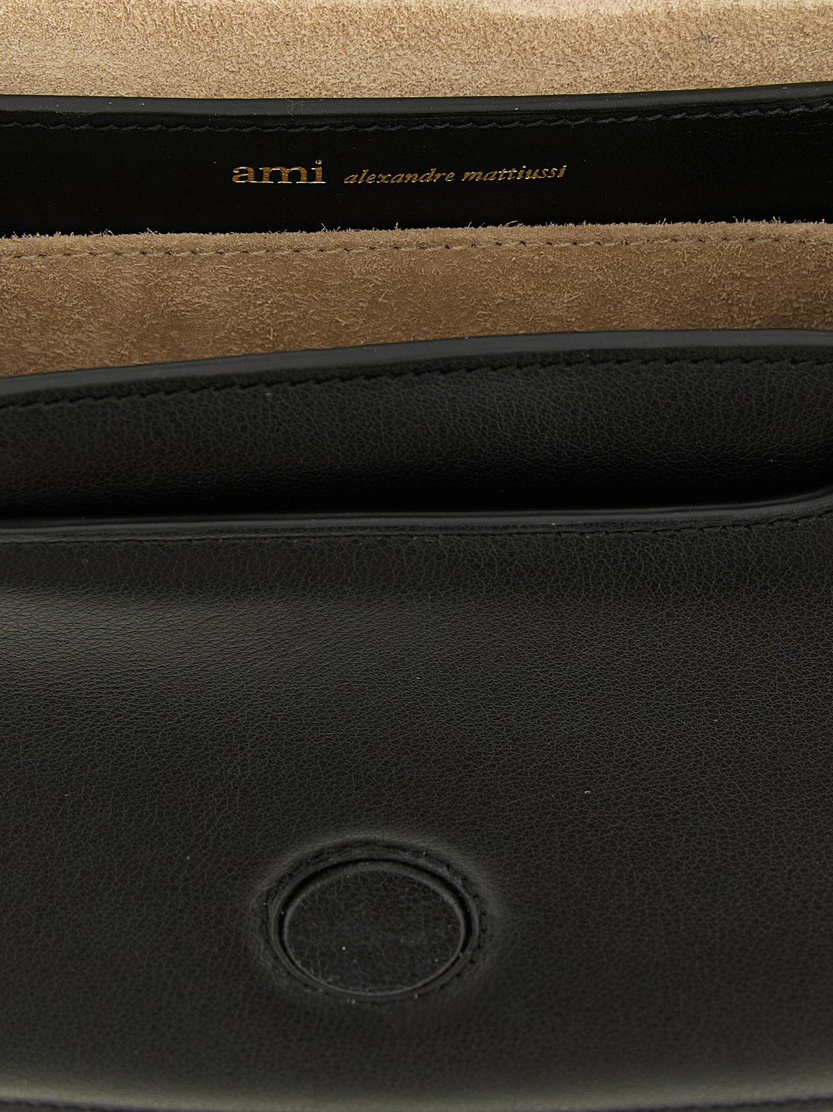 Ami Paris Black Cowhide Crossbody Bag