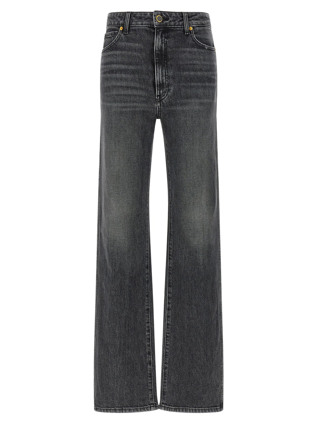 Khaite Gray Cotton Straight-Leg Jeans