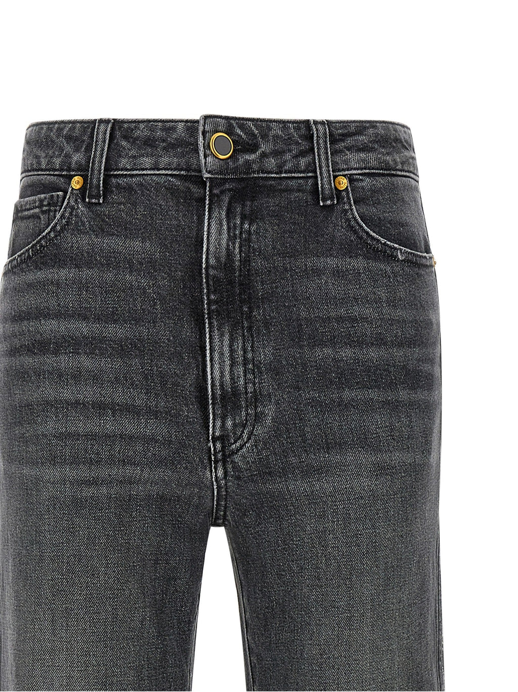Khaite Gray Cotton Straight-Leg Jeans
