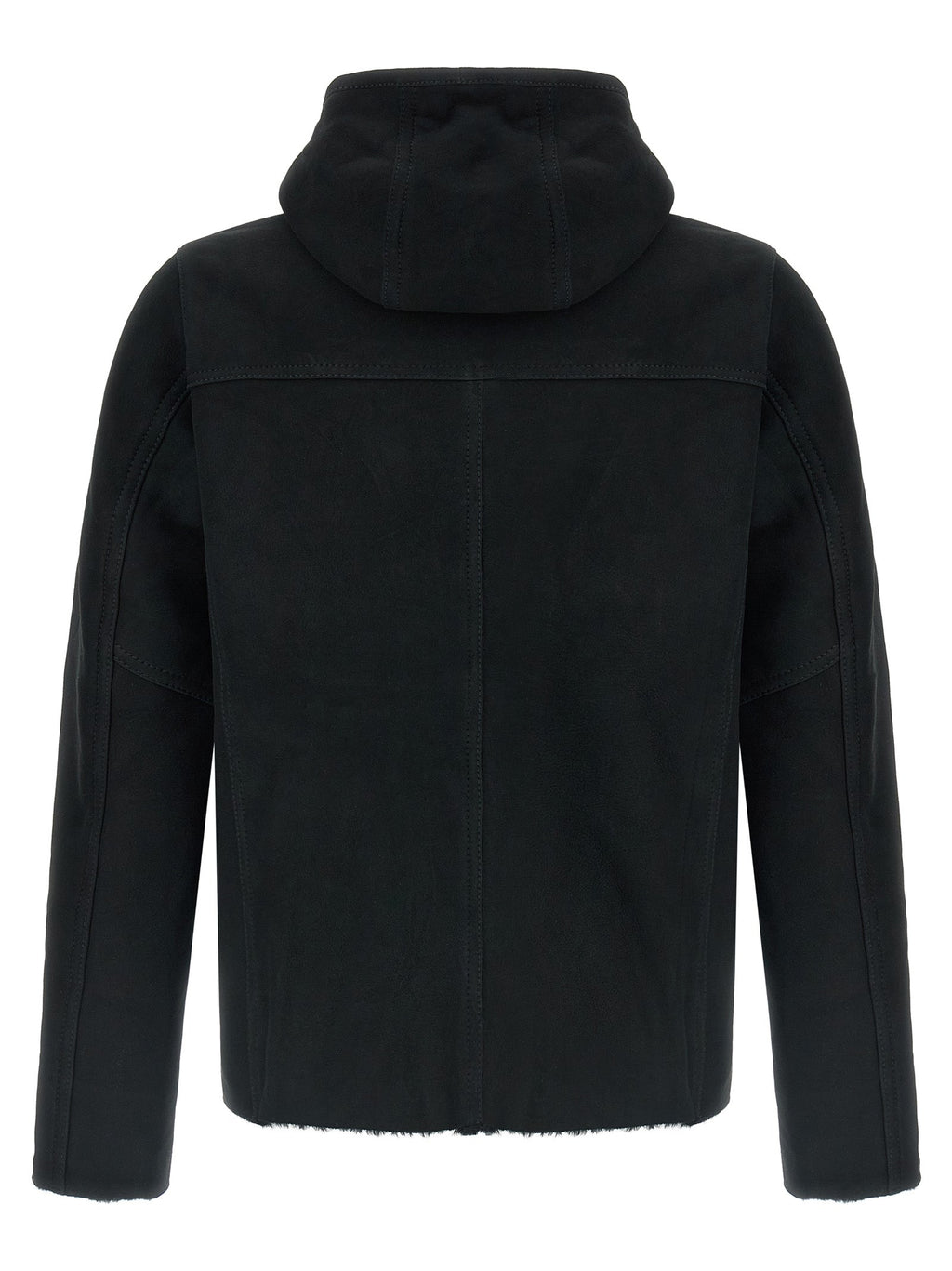 GIORGIO BRATO Black Lamb Leather Sweatshirt