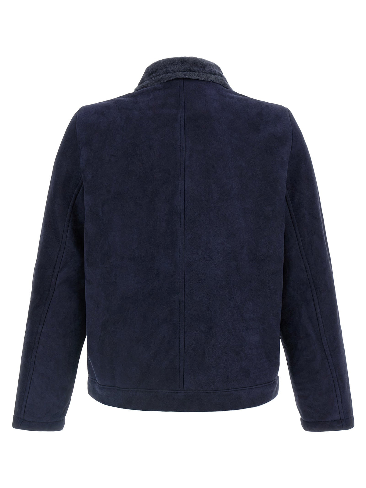 GIORGIO BRATO Blue Lamb Leather Leather Jacket