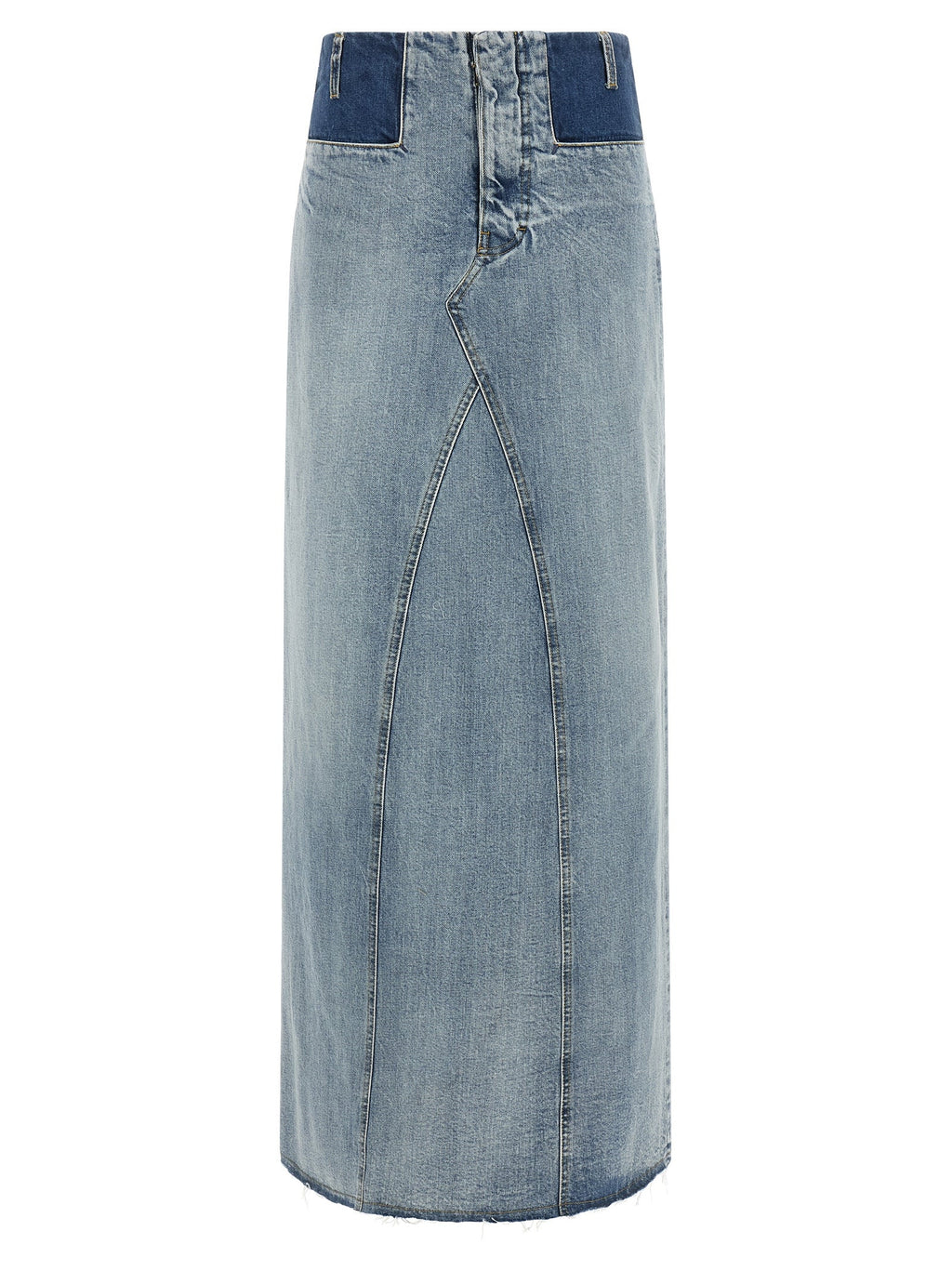 Maison Margiela Blue Cotton Mini Skirt