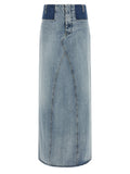 Maison Margiela Blue Cotton Mini Skirt