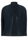 Issey Miyake Blue Polyester Cardigan