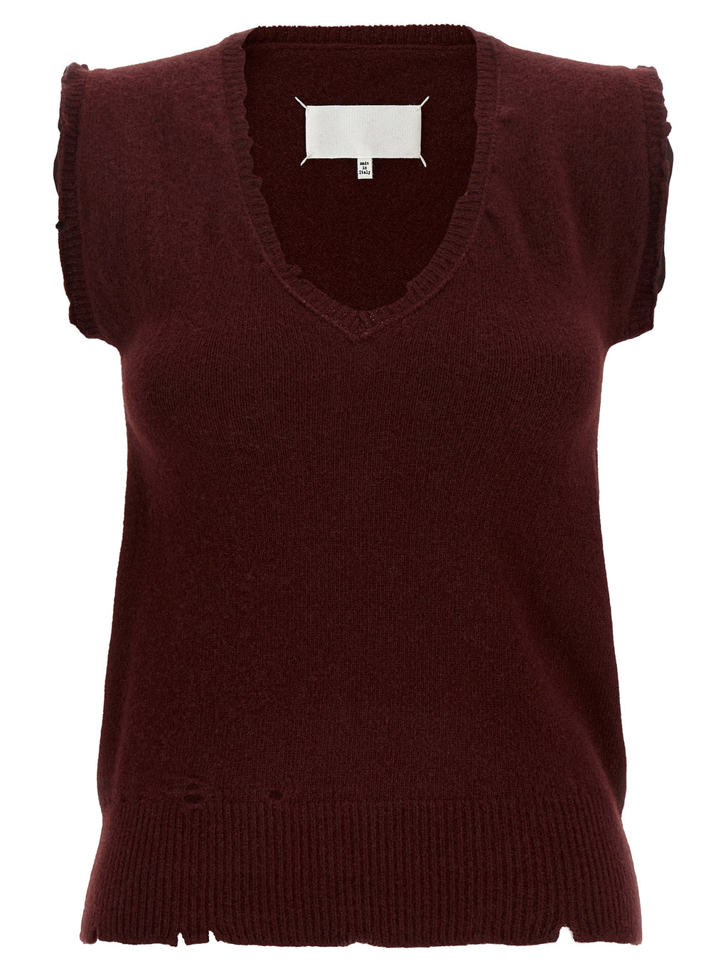 Maison Margiela Bordeaux Virgin Wool Sleeveless Jacket