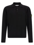 Stone Island Black Virgin Wool Polo Shirt
