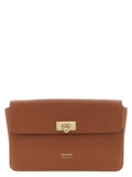 Ferragamo Brown Calfskin Clutch Bag