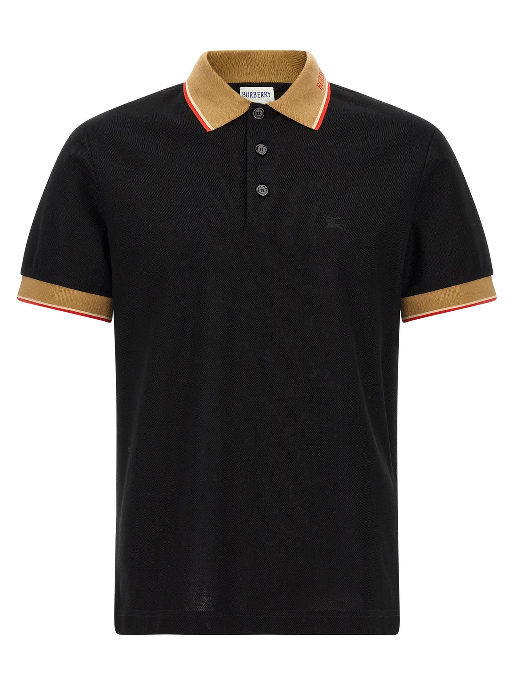 Burberry Black Cotton Polo Shirt
