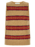 Dries Van Noten Beige Wool Sleeveles Sweater