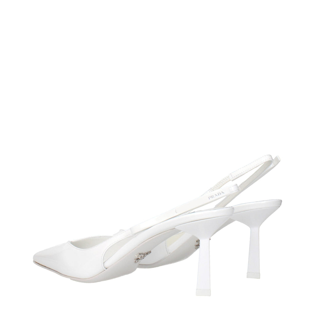 Prada White Leather High Heel Pumps