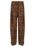 Alberto Biani Brown Silk Casual Pants