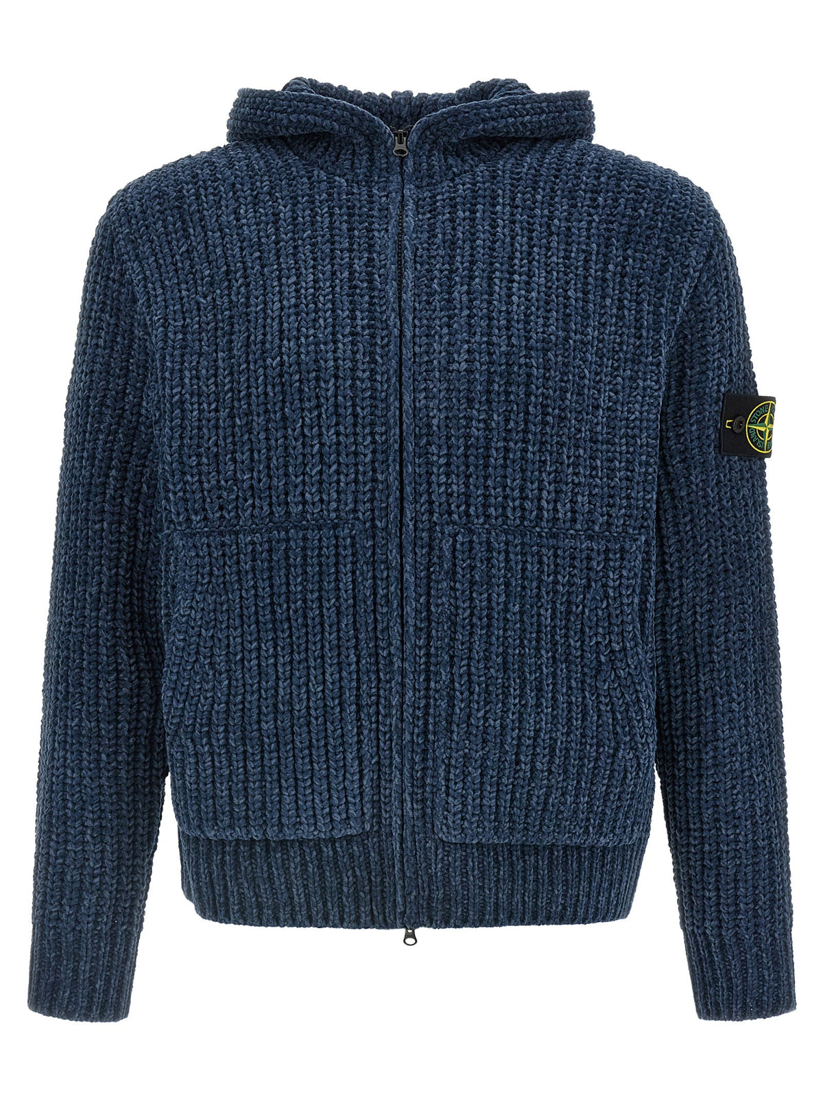 Stone Island Blue Cotton Cardigan