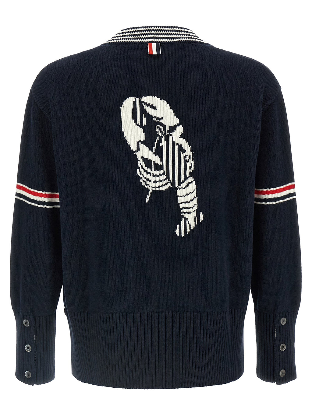 Thom Browne Blue Cotton Cardigan