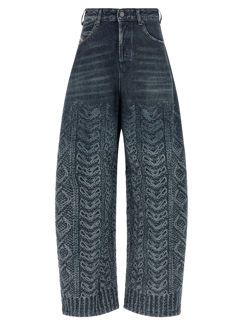 Diesel Blue Cotton High-Waisted Jean
