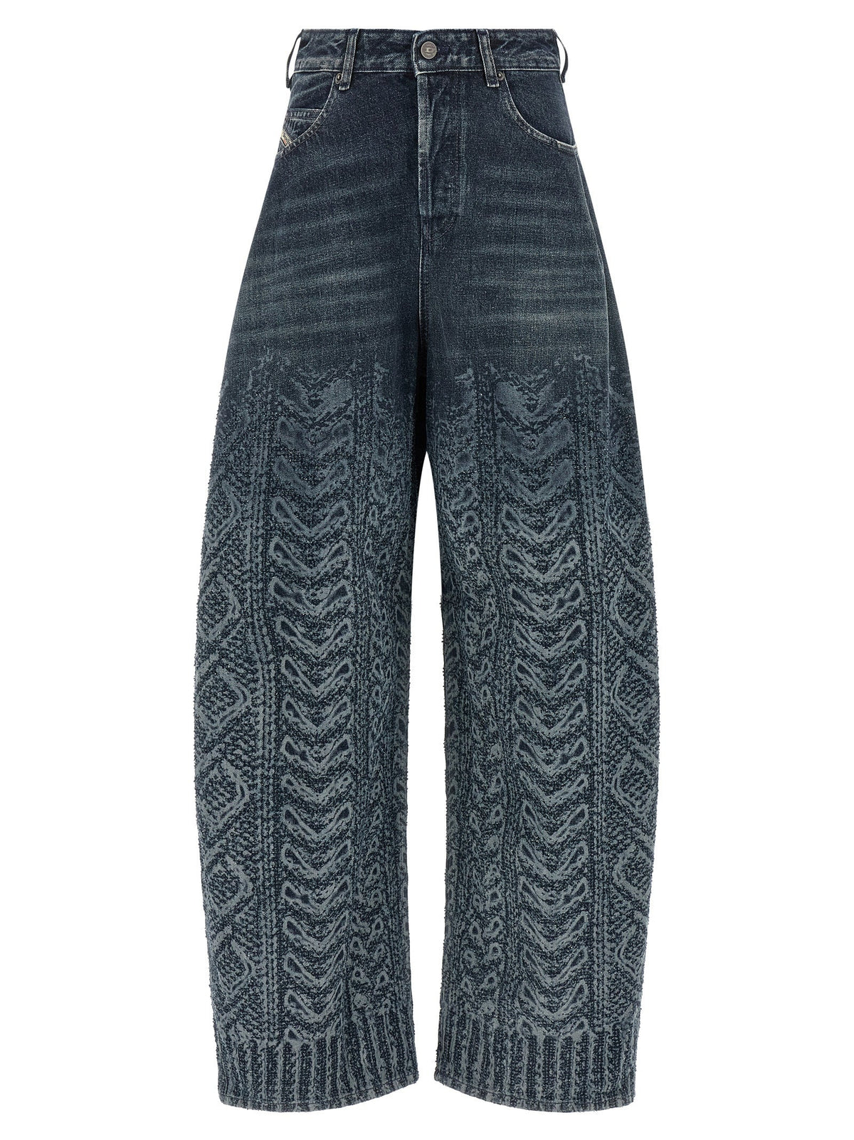 Diesel Blue Cotton High-Waisted Jean