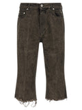 Rick Owens Gray Cotton Bermuda Shorts