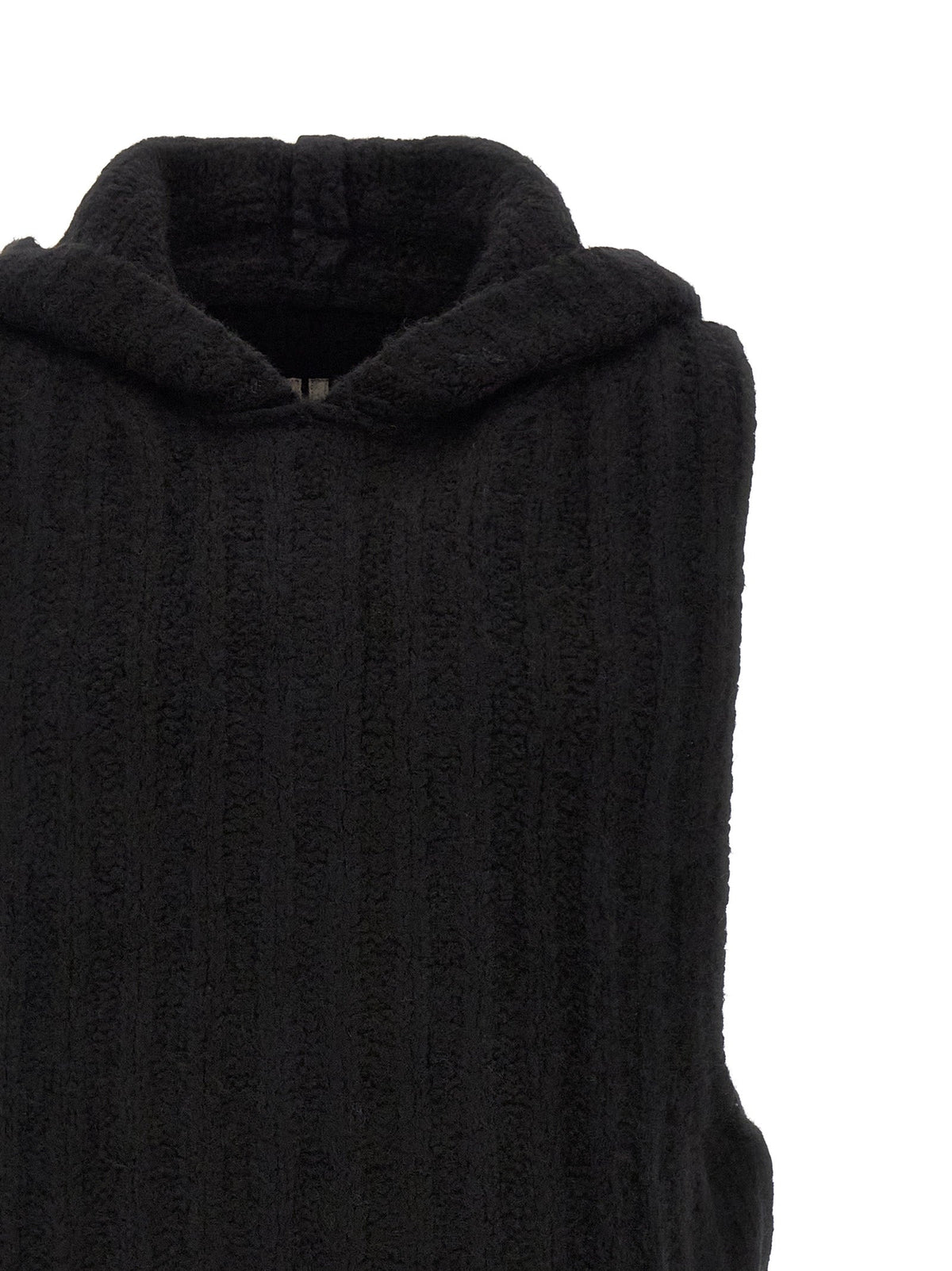 Rick Owens Black Cashmere Sleeveles Sweater