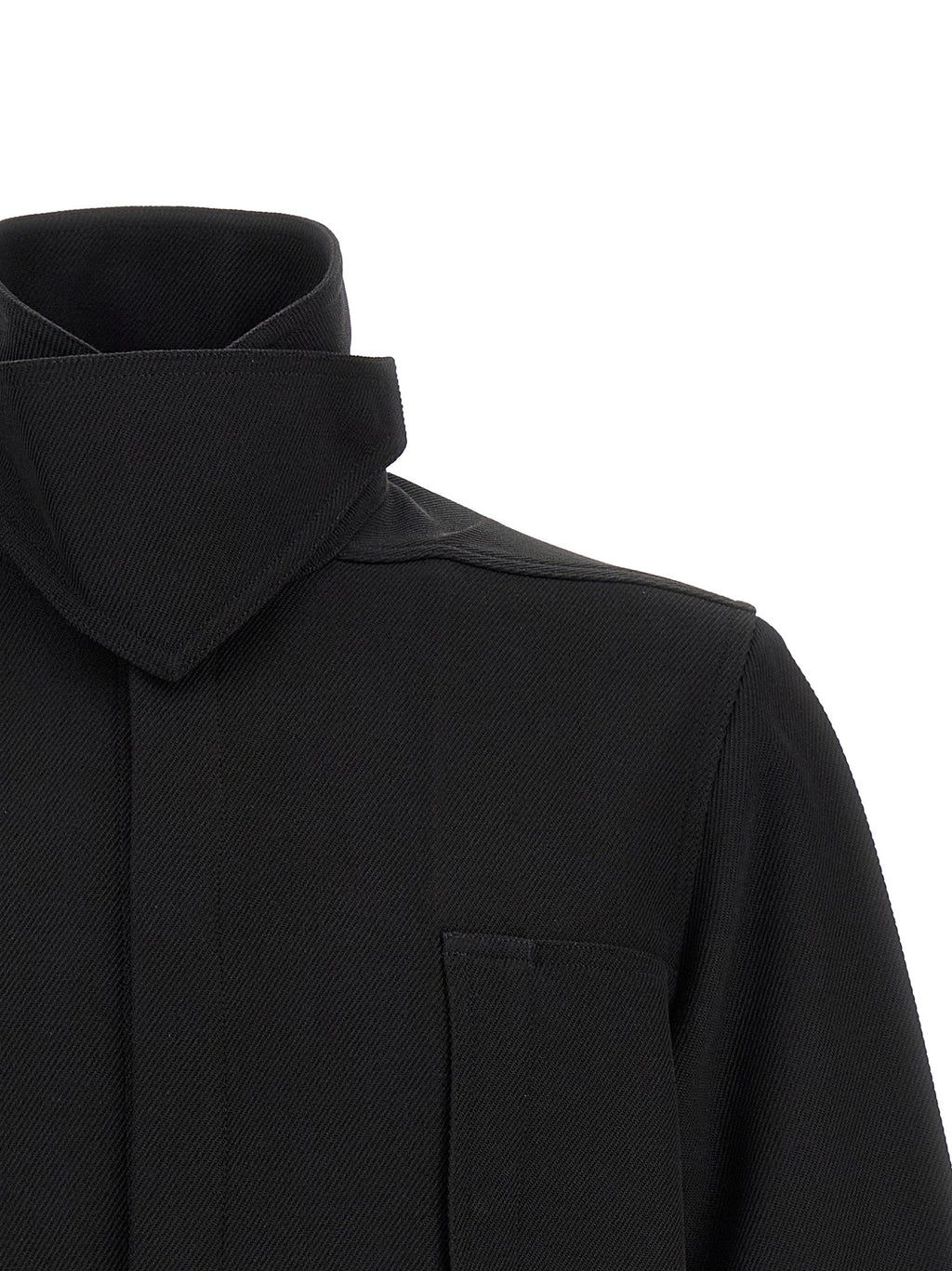 Rick Owens Black Cotton Full-Length Jacket