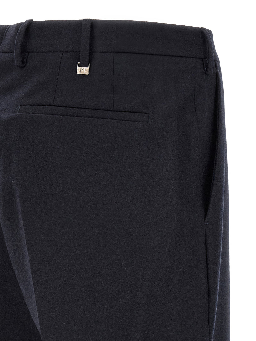 PT Torino Black Virgin Wool Casual Pants