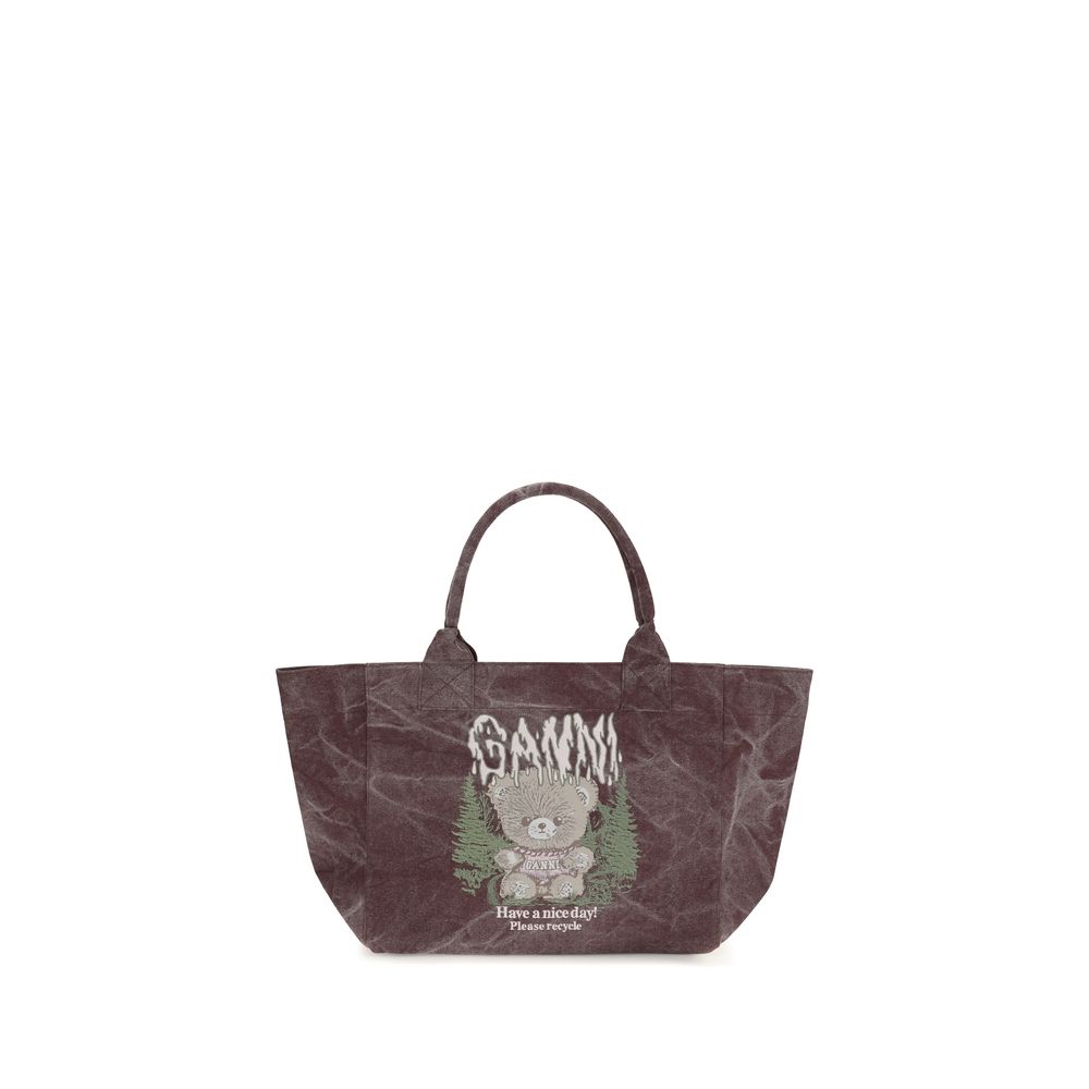 Ganni Bordeaux Recycled Cotton Shoulder Bag