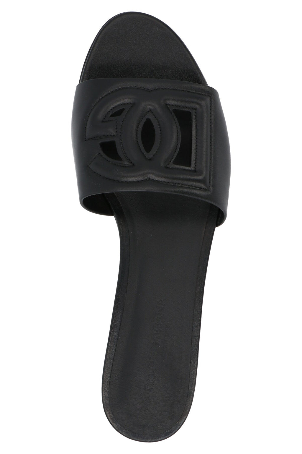 Dolce & Gabbana Black Calfskin Slides